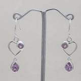 Garnet Silver Earrings