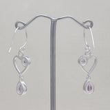 Garnet Silver Earrings