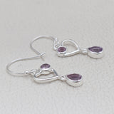 Garnet Silver Earrings