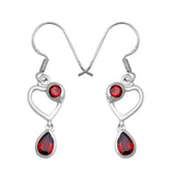 Garnet Silver Earrings