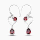 Garnet Silver Earrings