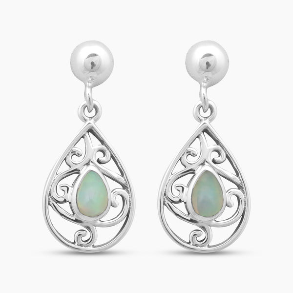 Ethiopian Opal Silver Earrings