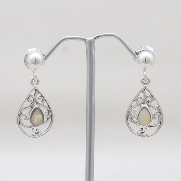 Ethiopian Opal Silver Earrings