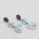 Larimar Silver Earrings