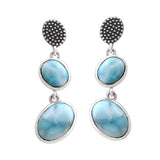 Larimar Silver Earrings