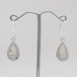 Rainbow Moonstone & Blue Topaz Silver Earrings