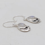 Rainbow Moonstone & Blue Topaz Silver Earrings