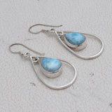 Natural Labradorite Silver Earrings