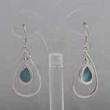 Natural Labradorite Silver Earrings