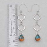 Turquoise Spiny Oyster Silver Earrings