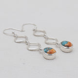 Turquoise Spiny Oyster Silver Earrings