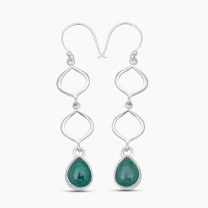Malachite Silver Earrings