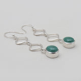 Malachite Silver Earrings