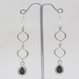 Malachite Silver Earrings