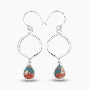 Turquoise Spiny Oyster Silver Earrings