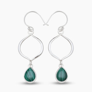 Malachite Silver Earrings