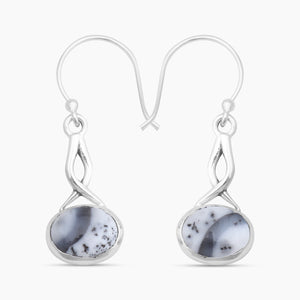 Dendritic Opal Silver Earrings
