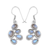 Rainbow Moonstone Silver Earrings