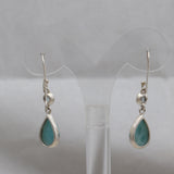 Natural Larimar Silver Earrings