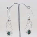 Malachite & Smoky Swirly Dangle Earrings
