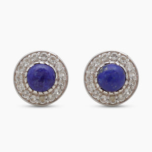 Labradorite & Peridot Silver Studs Earrings