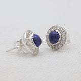Labradorite & Peridot Silver Studs Earrings