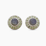 Labradorite & Peridot Silver Studs Earrings