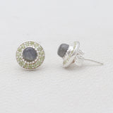 Labradorite & Peridot Silver Studs Earrings