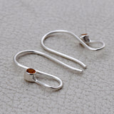 Natural Garnet  Studs Silver Earrings