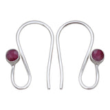 Natural Garnet  Studs Silver Earrings