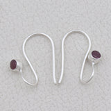 Natural Garnet  Studs Silver Earrings