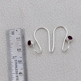 Natural Garnet  Studs Silver Earrings