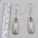 Natural Amethyst Silver Earring