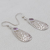 Natural Amethyst Silver Earring