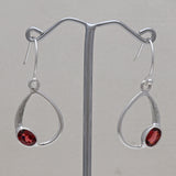 925 Starling Silver Garnet Earring