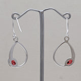 925 Starling Silver Garnet Earring