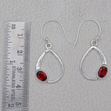 925 Starling Silver Garnet Earring