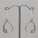 925 Starling Silver Garnet Earring