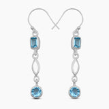 Blue Topaz Silver Earrings