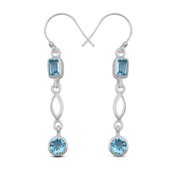 Blue Topaz  Silver Earrings