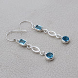 Blue Topaz  Silver Earrings