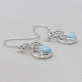Rainbow Moonstone Silver Earrings