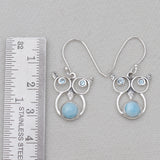 Rainbow Moonstone Silver Earrings