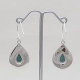 Mexican Turquoise Silver Teardrop Earrings