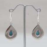 Mexican Turquoise Silver Teardrop Earrings