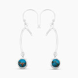 Blue Copper Turquoise Silver Earrings