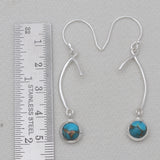 Blue Copper Turquoise Silver Earrings