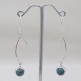 Blue Copper Turquoise Silver Earrings