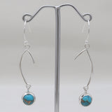 Blue Copper Turquoise Silver Earrings