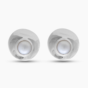 Natural South Sea Pearl Silver Stud Earrings